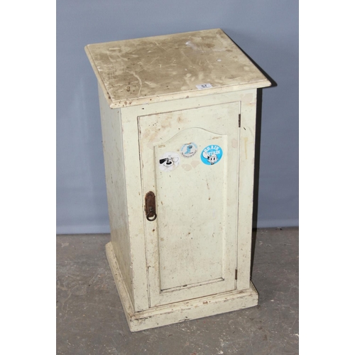 57 - An antique painted pine pot cupboard, approx 44cm wide