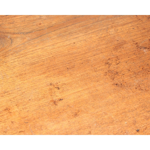 63 - An antique oak or elm topped side table with single drawer, approx 92cm x 49cm