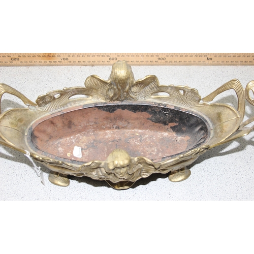 1773 - An Art Nouveau style brass planter, approx 50cm wide