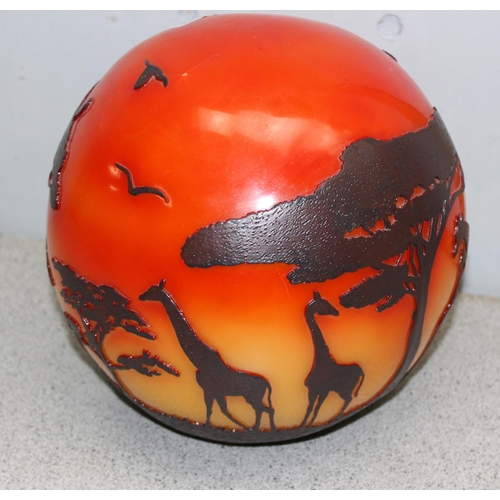 244 - African Savannah glowing sunset globe, 25cm tall