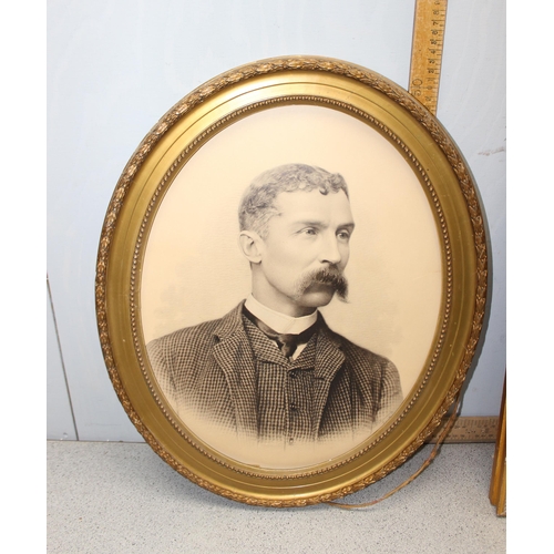 400 - Oval antique photographic portrait of a gentleman by J Browning of Exeter & a 19th century botanical... 