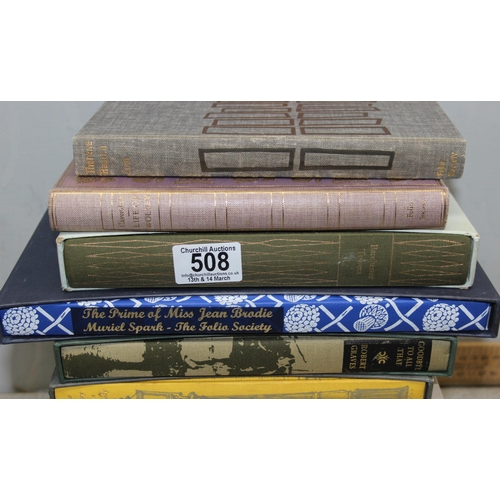 508 - 10 assorted Folio Society books, 8 with slip cases