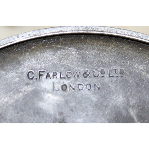 707 - Early 20th century C. Farlow & Co wide drum 4.5 inch fly fishing reel stamped C Farlow & Co Ltd. Lon... 