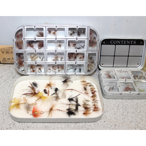 717 - 4 fly boxes to include 2 by Richard Wheatley all containing mainly dry flies