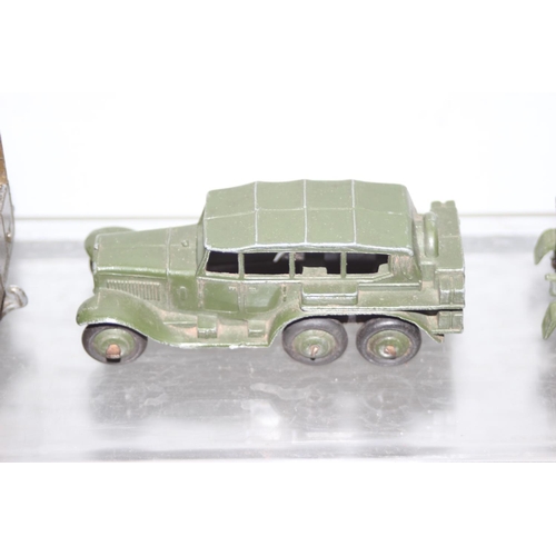 1525 - 6 assorted early Dinky military vehicles to inc 6 wheeled covered wagon etc