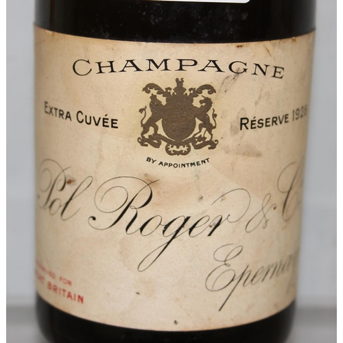 1608 - A bottle of 1928 Pol Roger & Co Epernay Extra Cuvee Reserve Champagne, reserved for Great Britain, b... 