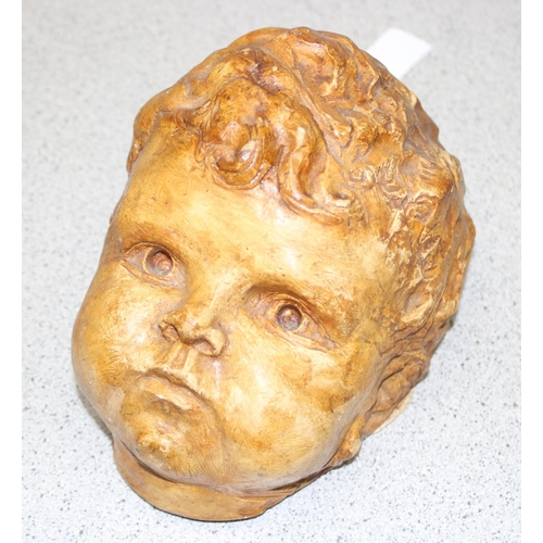 1760 - A vintage plaster head of a young boy, approx 20cm