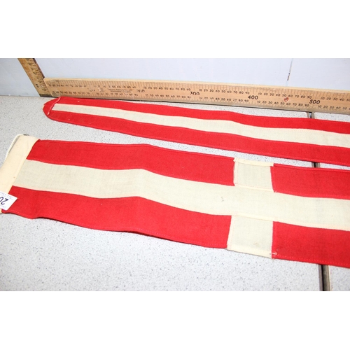 203 - A vintage stitched Danish pennant flag, likely c.WW2 period, approx 200cm long