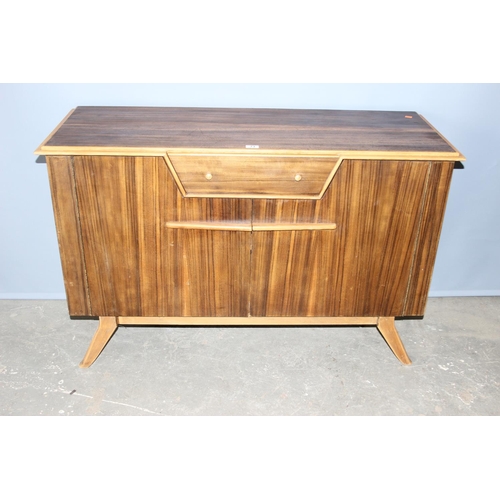 73 - Mid century retro teak effect sideboard in the manner of Vesper, 127cm wide.