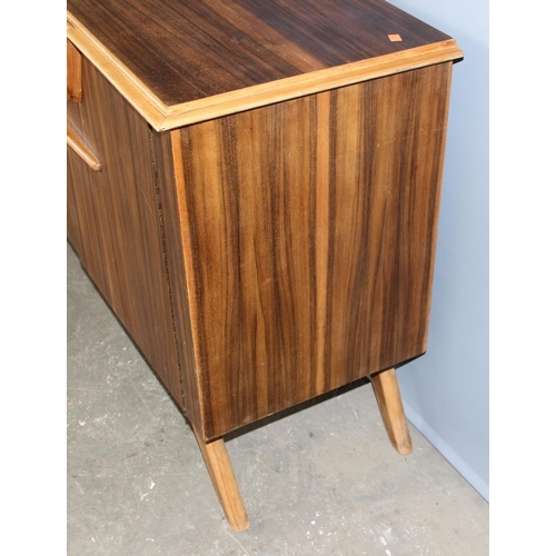 73 - Mid century retro teak effect sideboard in the manner of Vesper, 127cm wide.