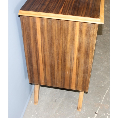 73 - Mid century retro teak effect sideboard in the manner of Vesper, 127cm wide.