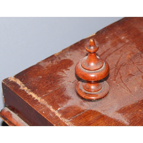 80 - Antique mahogany side cupboard with hidden draw and barley twist supports, approx 105cm wide