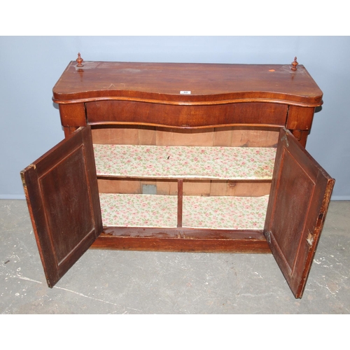 80 - Antique mahogany side cupboard with hidden draw and barley twist supports, approx 105cm wide