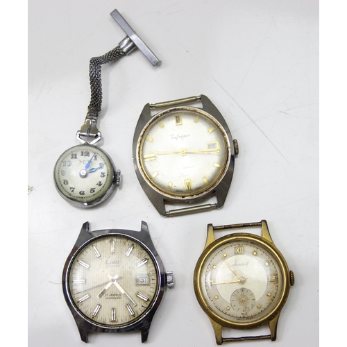 1300 - 6 assorted vintage watches to inc Seiko SQ 4004, Trafalgar, Accurist, Timex Blackjack Sprite 23171, ... 