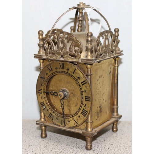 1302 - A vintage small Smiths brass lantern clock