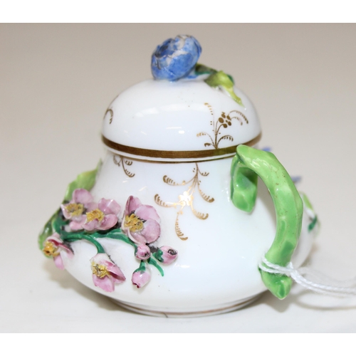 1635 - An extremely rare 19th century squat pear shaped miniature teapot and cover, likely by Rockingham bu... 