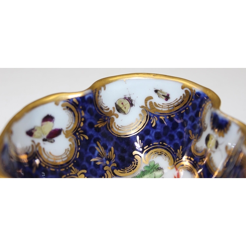 1640 - A rare 18th century Dr Wall period Worcester cup decorated with exotic birds and insects, square sea... 