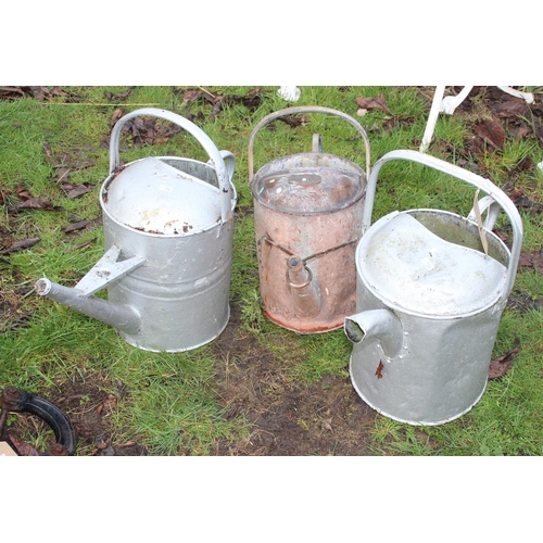 333 - 3 galvanised watering cans