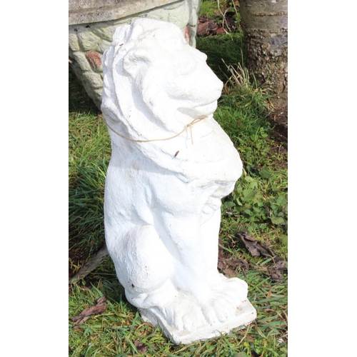 337 - Concrete lion statue, approx 54cm tall