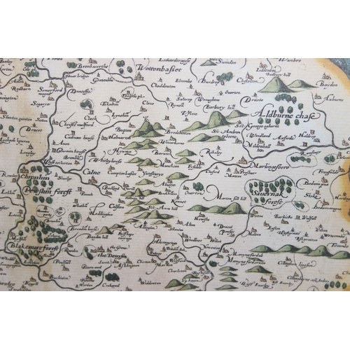 384 - Limited edition print of Saxtons map of Wiltshire and another limited edition print map of New Zeala... 