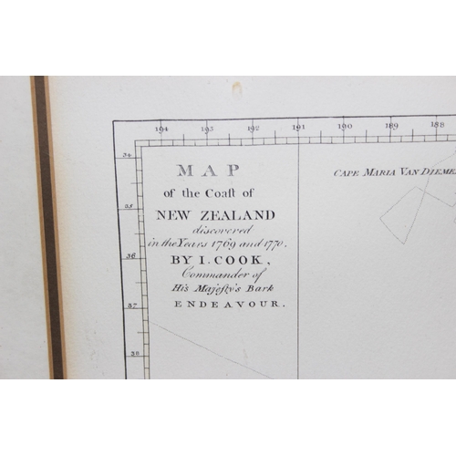 384 - Limited edition print of Saxtons map of Wiltshire and another limited edition print map of New Zeala... 