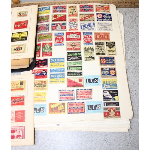 522 - A large qty of assorted vintage advertising match boxes in albums, many hundreds