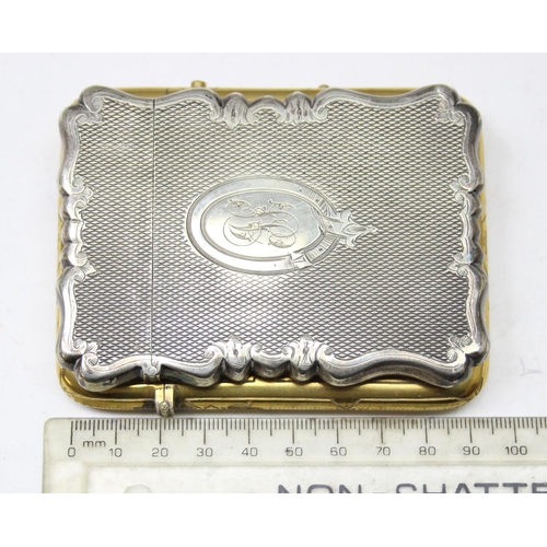 1010 - 2 high quality antique card cases, one with thick gold plated finish the other silver plate, both wi... 