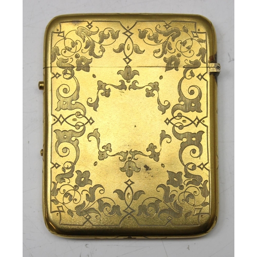 1010 - 2 high quality antique card cases, one with thick gold plated finish the other silver plate, both wi... 