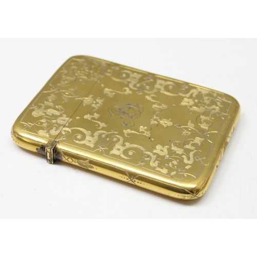 1010 - 2 high quality antique card cases, one with thick gold plated finish the other silver plate, both wi... 