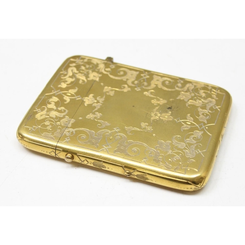 1010 - 2 high quality antique card cases, one with thick gold plated finish the other silver plate, both wi... 