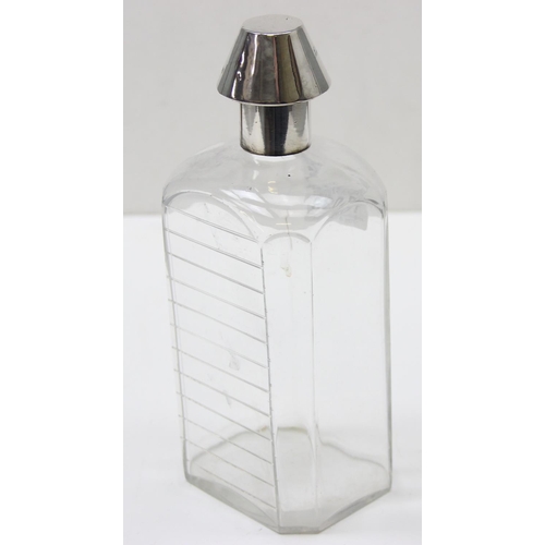 1039 - An interesting 19th century silver and cut glass novelty decanter formed as a medicine bottle, marks... 