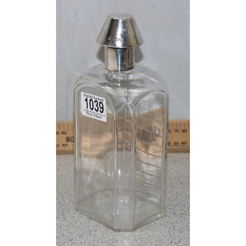 1039 - An interesting 19th century silver and cut glass novelty decanter formed as a medicine bottle, marks... 