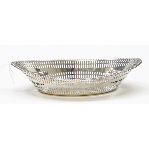 1053 - A heavy silver pierced basket with embossed decoration, Sheffield 1901 by James Dixons & Son, approx... 