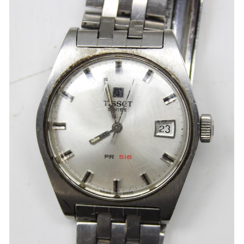 1338 - A vintage gents Tissot PR 516 wristwatch with stainless steel case and strap, dial with date functio... 