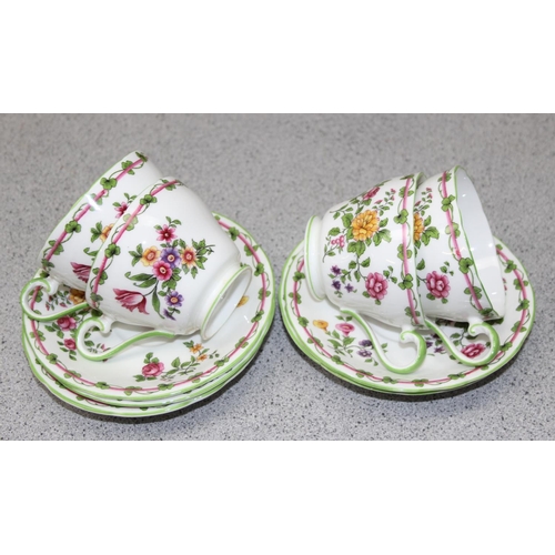 1827 - Aynsley bone china 6 piece part tea service decorated with floral sprigs