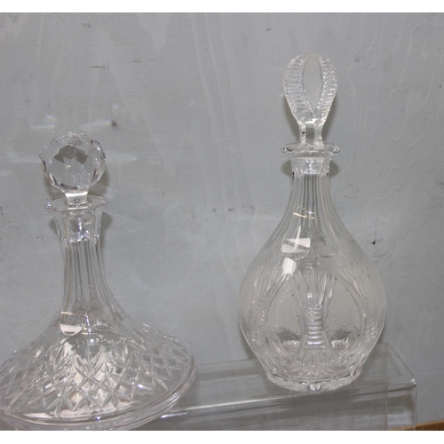 1829 - 5 assorted crystal decanters, various shapes and designs