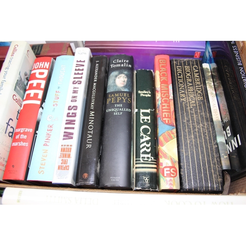 531 - Two boxes of mixed books, to include Bill Bryson