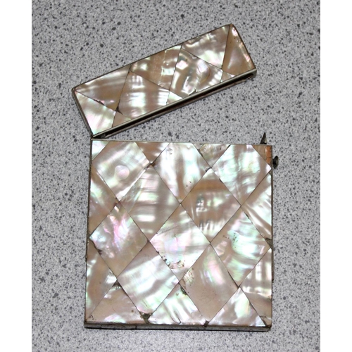 1012 - 6 assorted antique and later card cases to inc Mother of Pearl and Tortoiseshell examples