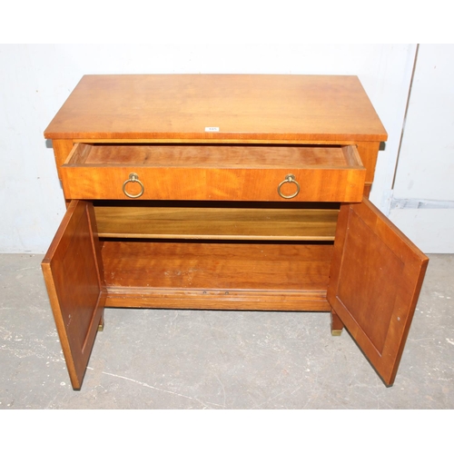 105 - Kindel furniture company cherry wood sideboard with single draw over double cupboard, approx width 9... 