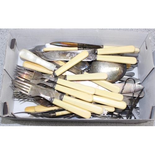 1050 - Qty of antique and later silver plated flatware