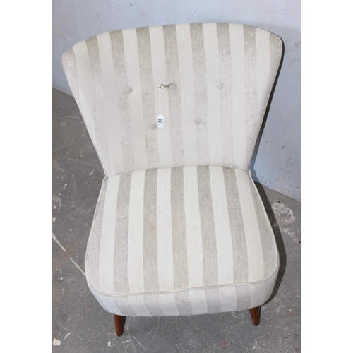 106 - Retro bedroom chair with striped upholstery