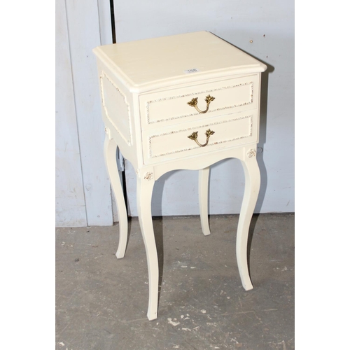 108 - Cream 2-drawer bedside table