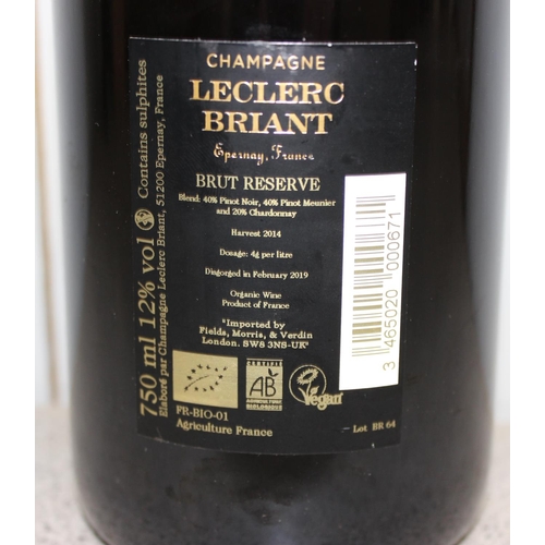 1668 - Leclerc Briant bottle of champagne 75cl 12%vol