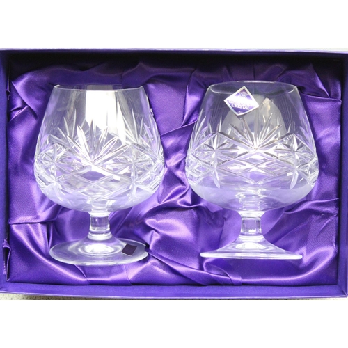 1684 - A boxed pair of Edinburgh crystal brandy glasses