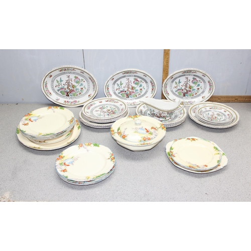 1855 - Qty of china to incl. Indian Tree Ironstone by WA &Co, and Romance by H. H & G Ltd part dinner sets