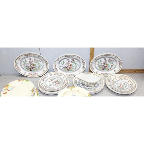 1855 - Qty of china to incl. Indian Tree Ironstone by WA &Co, and Romance by H. H & G Ltd part dinner sets