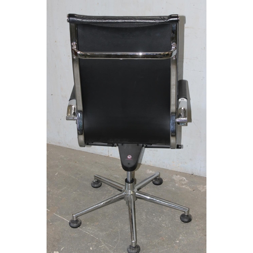 99 - Charles Eames style chrome & black office chair