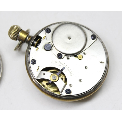 1350 - A vintage mechanical pocket watch and an antique French clock or watch in easel type stand (2)