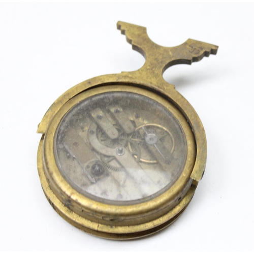 1350 - A vintage mechanical pocket watch and an antique French clock or watch in easel type stand (2)