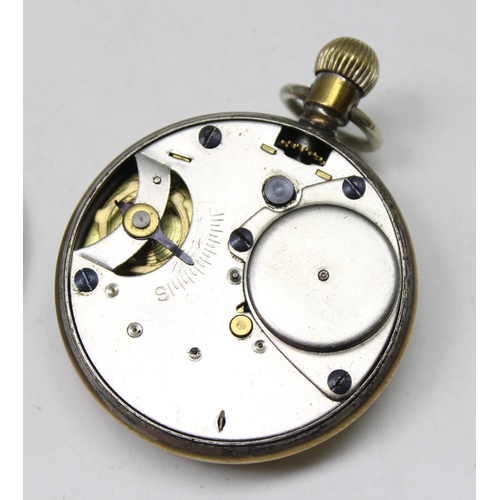 1350 - A vintage mechanical pocket watch and an antique French clock or watch in easel type stand (2)